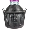 Balon pentru vin 15 L cu gât larg în coș de plastic - 7 