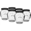 Borcan Amfora 580 ml (fi 82) cu capac negru 6 buc. - 7 