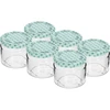 Borcan jos 330ml - cu capac colorat fi 82/6, 6 buc. ['borcan jos', ' borcan de sticlă', ' borcan 330ml', ' capac twist-off', ' borcan pentru gemuri', ' recipient de depozitare', ' conserve de casă', ' borcan pentru hering', ' borcan pentru salată', ' borcan pentru desert']