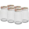 Borcan TO 900 ml cu capac colorat fi82/6 - 6 buc. ['borcan pentru conserve', ' borcan 900 ml', ' borcan cu capac', ' borcan cu capac colorat', ' borcan de bucătărie', ' borcan de sticlă', ' borcan pentru mărunțișuri', ' borcan pentru compot', ' borcan pentru ciuperci', ' borcan pentru gem', ' borcane cu capac filetat']