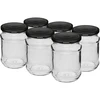 Borcane 250 ml fi 66/4 capac negru - 6 buc. ['set de borcane', ' borcane pentru murături', ' borcane pentru gemuri', ' borcane cu capace', ' borcane fi 66', ' borcane cu capace 4 cleme', ' borcane cu capace negre', ' pentru conserve', ' pentru sterilizare', ' recipient pentru condimente']