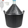 Set de vinificație de bază: damigeană din sticlă 54 L, în coș din plastic, cu dop și tub de fermentație - 3 