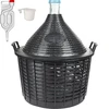 Set pentru vinificație Basic: damigeană de sticlă 25 L, în coș din plastic, cu dop și tub de fermentare - 9 