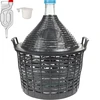 Set pentru vinificație de bază: damigeană de sticlă 20 L, în coș din plastic, cu dop și tub de fermentație - 12 