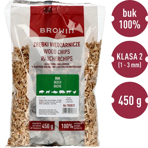 Așchii de lemn pentru afumare/grătar, fag, 450 g, cl. 2 - 3