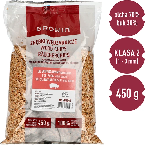 Așchii de lemn pentru afumare (70% arin + 30% fag), clasa 2, 450 g x 5 - 3