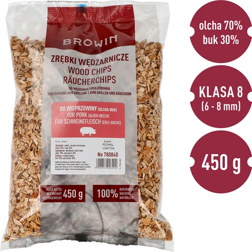 Așchii de lemn pentru afumare/grătar, 70% arin + 30% fag, 450 g, cl. 8 - 3