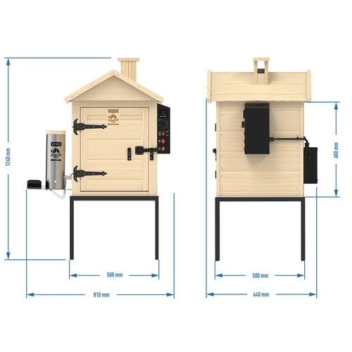 Afumătoare 115 L dragON Wood 60E din lemn, cu modul de încălzire electric și controler - 12