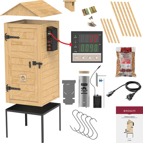 Afumătoare 200 L dragON Larch E21 - din larice, cu modul de încălzire electric și controler