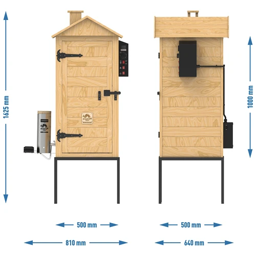 Afumătoare 200 L dragON Larch E21 - din larice, cu modul de încălzire electric și controler - 14