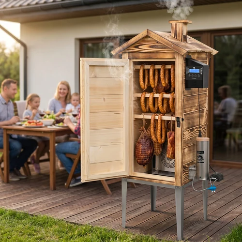 Afumătoare cu Wi-Fi, 200 L - dragON WOOD 100IQ cu modul electric de încălzire și controler, pe lemne - 12