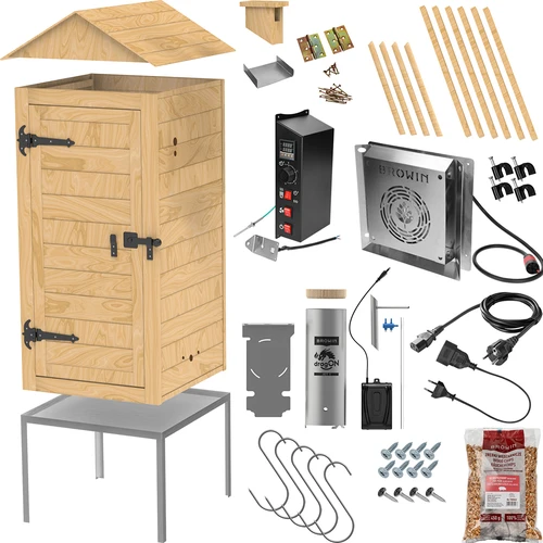 Afumătoare de grădină din lemn 200 L – dragON Wood 100E cu modul de încălzire electric și controler - 3