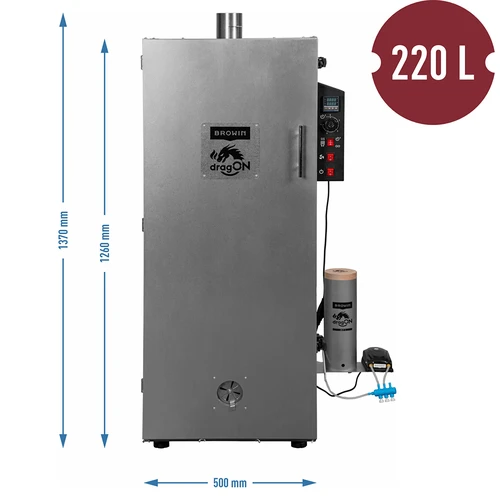 Afumătoare dragON din oțel, 220 L – cu controler digital - 8