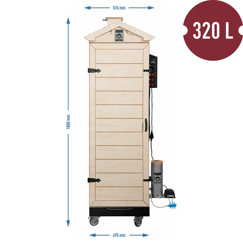 Afumătoare dragON PLYWOOD NATURE – fără ramă, modulară, cu controler digital, 320 L - 8