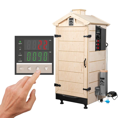 Afumătoare dragON PLYWOOD NATURE fără cadru, cu controler digital, 200 L