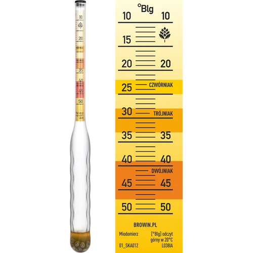 Areometru pentru hidromel necasant cu eprubetă, domeniu de măsurare 10–50°Blg - 4