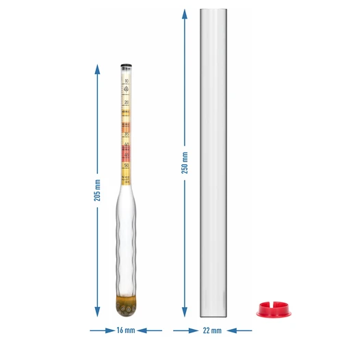 Areometru pentru hidromel necasant cu eprubetă, domeniu de măsurare 10–50°Blg - 5