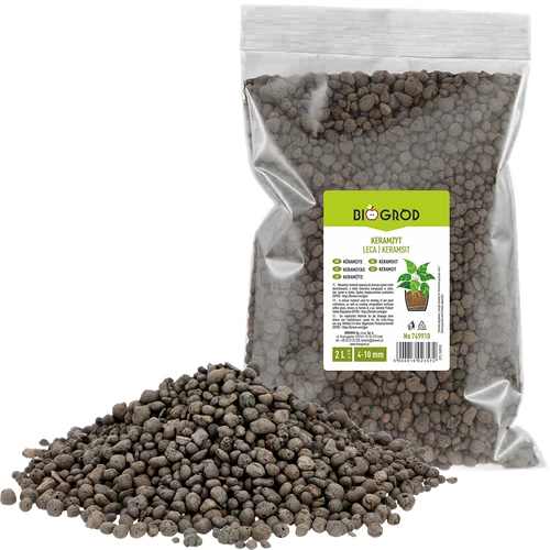 Argilă expandată pentru plante de ghiveci, grădinărit și păduri în sticlă, 4-10 mm, 2L