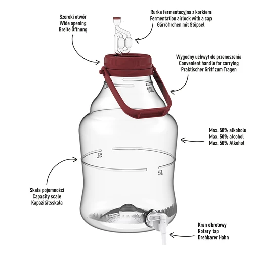 Balon 10 L cu mâner și robinet - 5