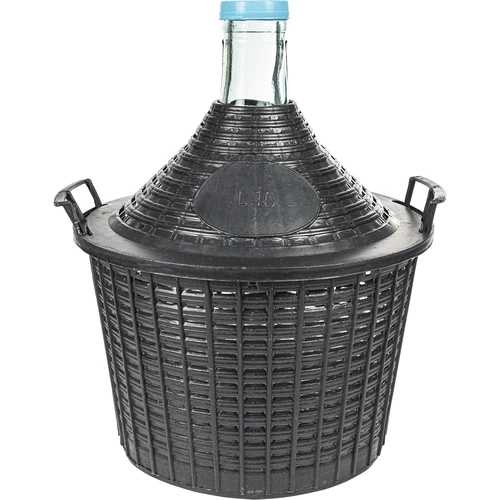 Balon pentru vin 10 L în coș de plastic