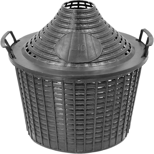 Balon pentru vin 10 L în coș de plastic - 4