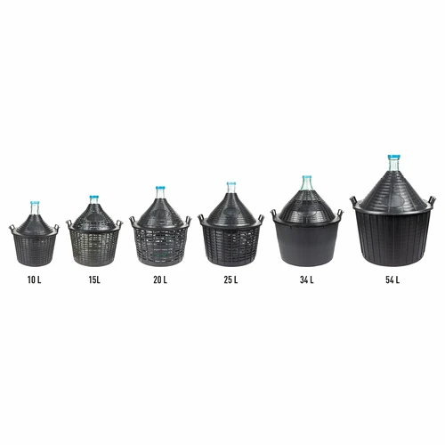 Balon pentru vin 15 L în coș de plastic - 4