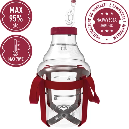 Balon pentru vin ușor, incasabil, cu curele, 10 L - 5