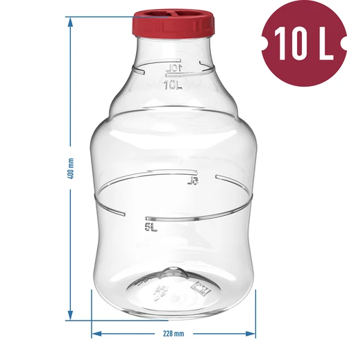 Balon pentru vin ușor, incasabil, cu curele, 10 L - 6