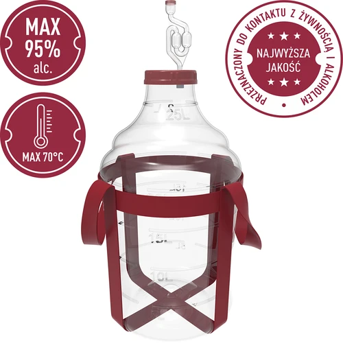 Balon pentru vin ușor, incasabil, cu curele, 25 L - 5