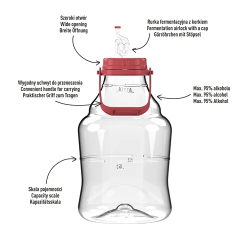 Balon pentru vin ușor, incasabil, cu mâner, 10 L - 4