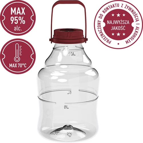 Balon pentru vin ușor, incasabil, cu mâner, 10 L - 5