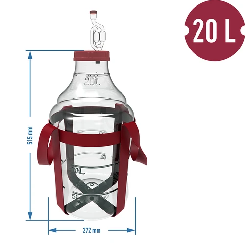 Balon pentru vin ușor, rezistent la spargere, cu curele, 20 L - 6
