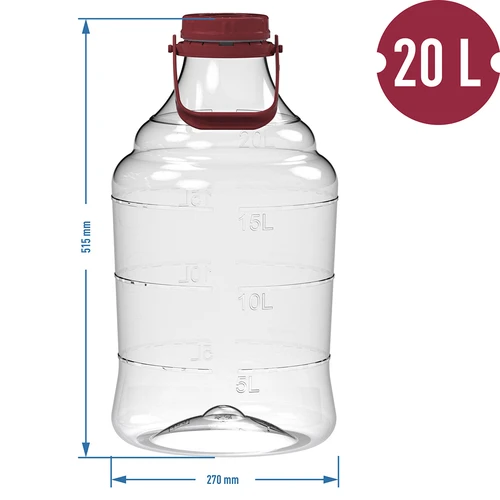 Balon pentru vin ușor, rezistent la spargere, cu mâner, 20 L - 6