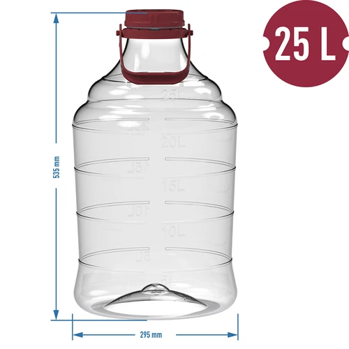 Balon pentru vin ușor, rezistent la spargere, cu mâner, 25 L - 6