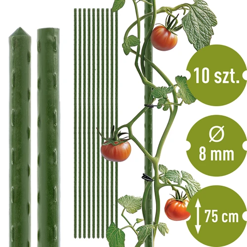 Bețe de grădină Bioogród – oțel acoperit, 0,75 m, fi 8 mm, 10 buc.
