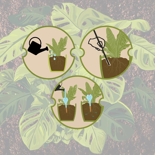 Bilă de irigare pentru plante, neagră mată cu picior ceramic, 400ml - 5