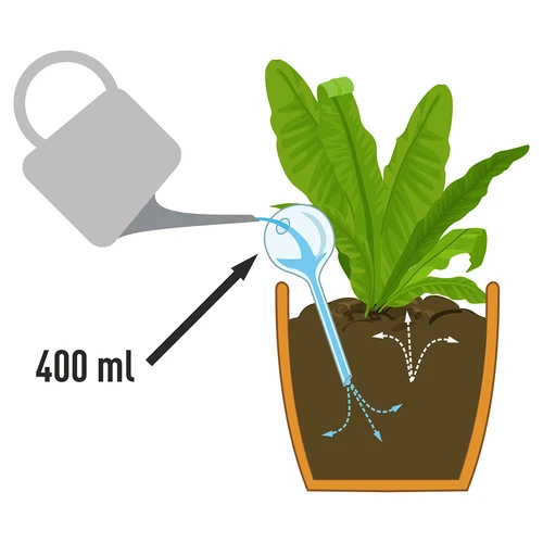 Bile de irigare pentru plante, albe semitransparente cu dop, 400ml, 4 buc. - 5
