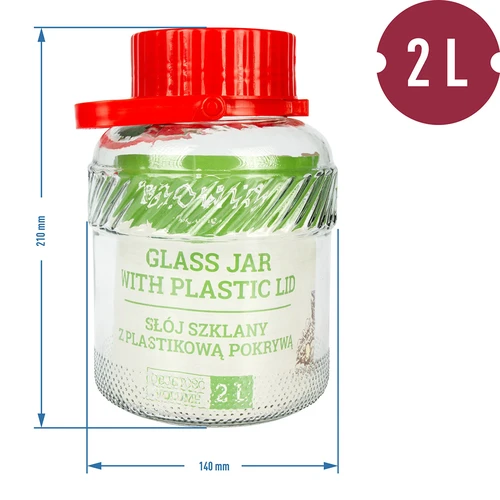 Borcan 2L cu capac din plastic - 2