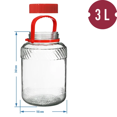 Borcan 3 L cu capac de plastic - 6