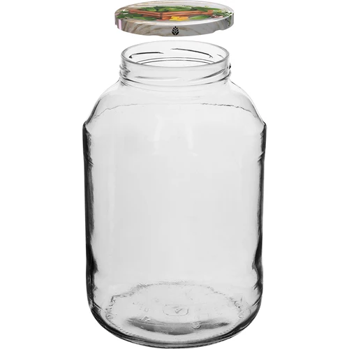 Borcan 4 L, capac colorat + furculiță sau clești - 3