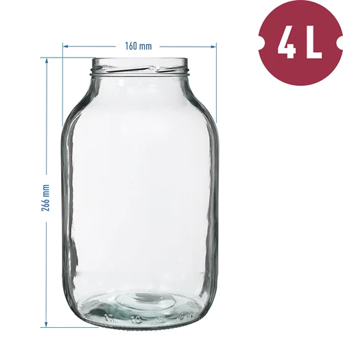 Borcan 4 L, capac colorat + furculiță sau clești - 5