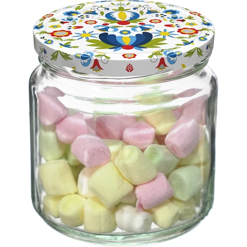 Borcan cu capacitate de 212 ml, cu capace colorate ø 66. - 6