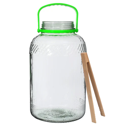 Borcan de sticlă 8 L, cu clești - 2