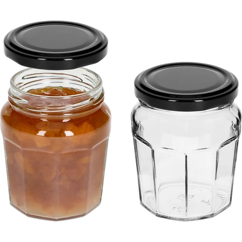 Borcan Dulceață 230ml cu capac negru fi63/4 - 6buc - 5