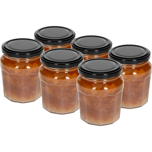 Borcan Dulceață 230ml cu capac negru fi63/4 - 6buc - 3