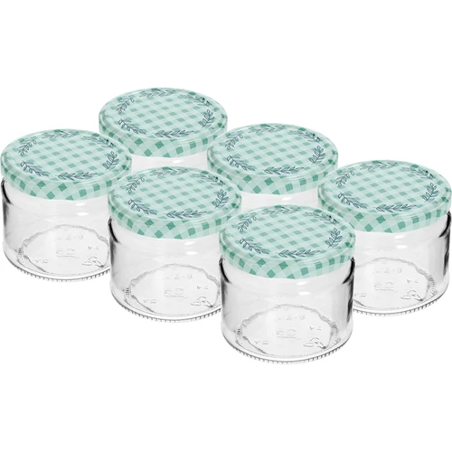 Borcan jos 330ml - cu capac colorat fi 82/6, 6 buc.