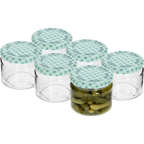 Borcan jos 330ml - cu capac colorat fi 82/6, 6 buc. - 2