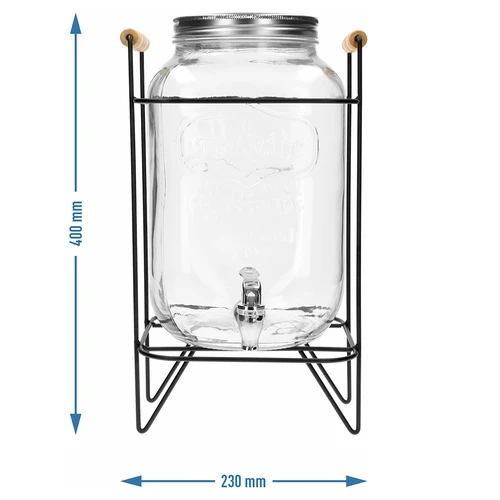 Borcan Limonadă 8 L - cu robinet, pe suport metalic cu mânere - 6