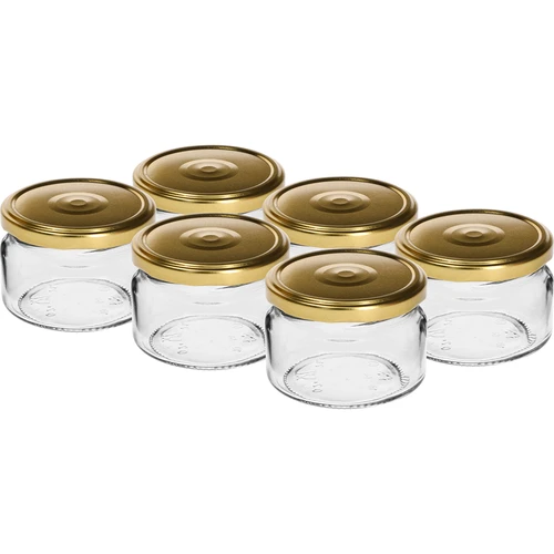 Borcan mic 200ml - cu capac auriu fi 82/6, 6buc.
