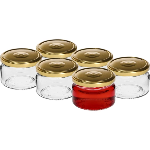 Borcan mic 200ml - cu capac auriu fi 82/6, 6buc. - 2